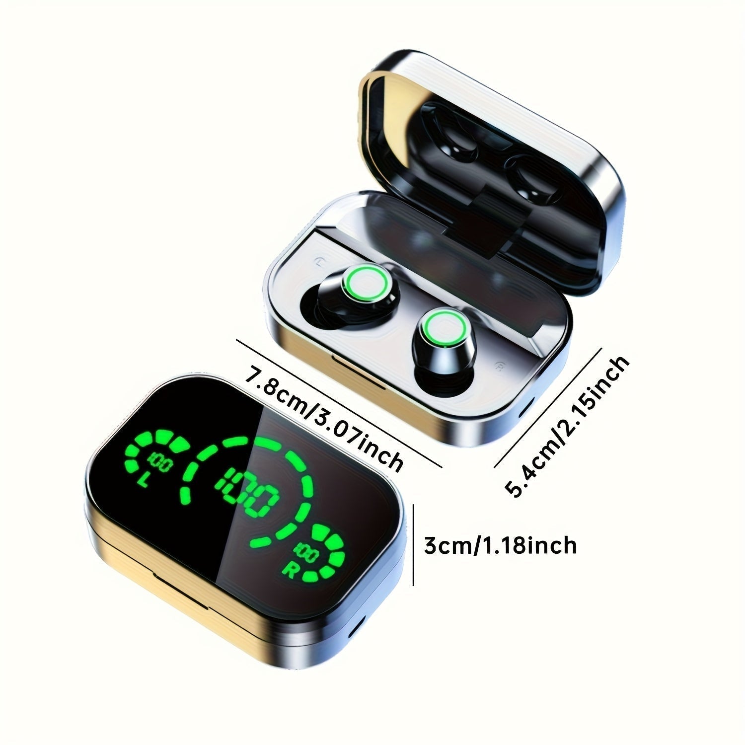 In-Ear Bluetooth Earbuds with LED Charging Box
