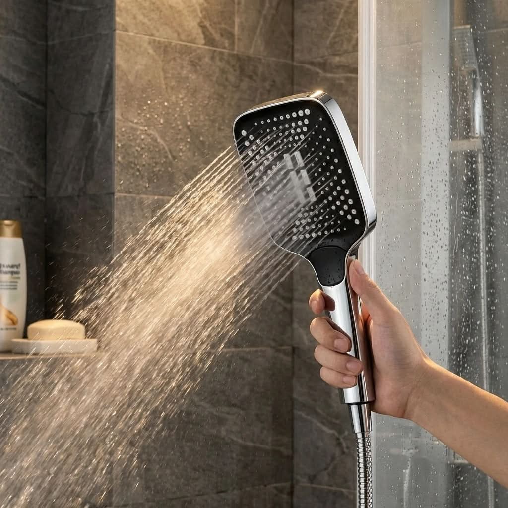 3-Function High Pressure Shower Head for Rainfall Experience