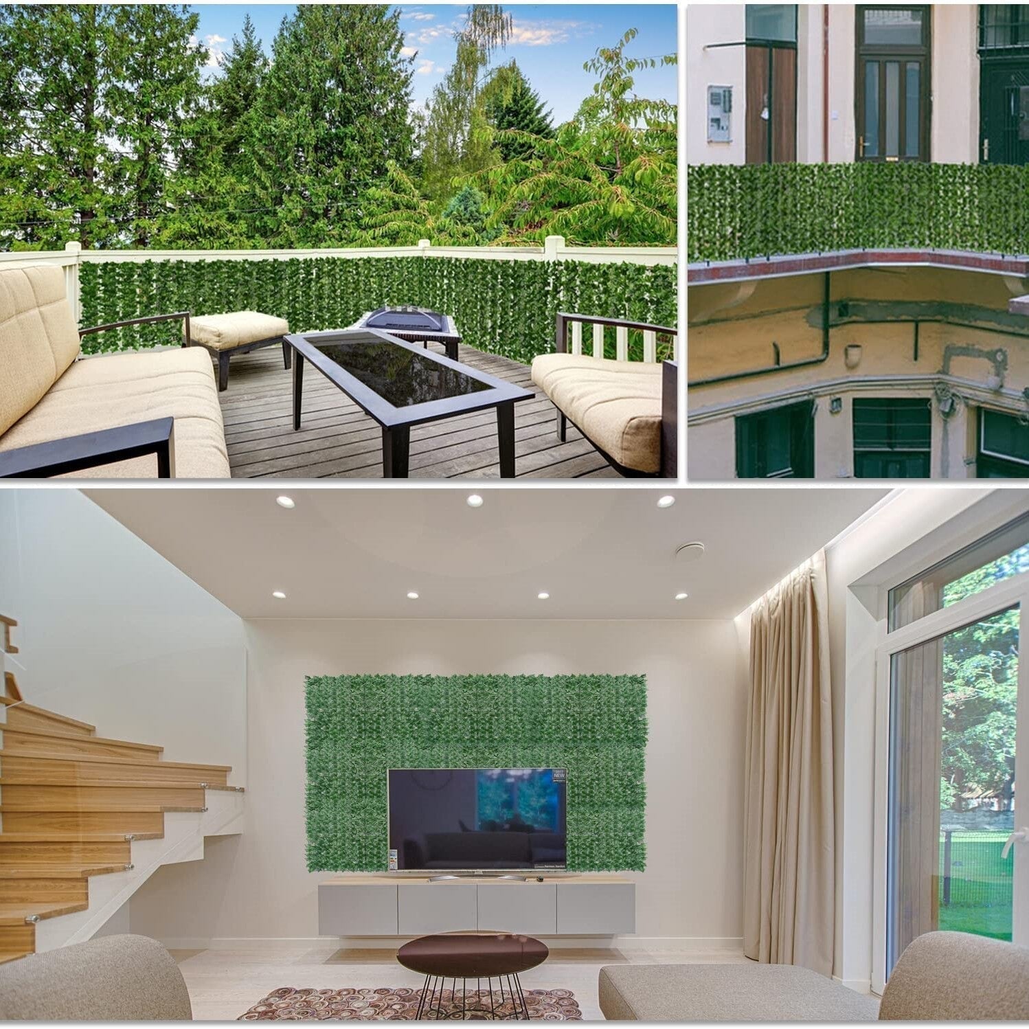 Weather-Resistant Garden Privacy Screen with Artificial Leaf Design