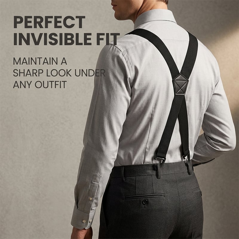 Adjustable Non-Slip Suspenders with Four Clips