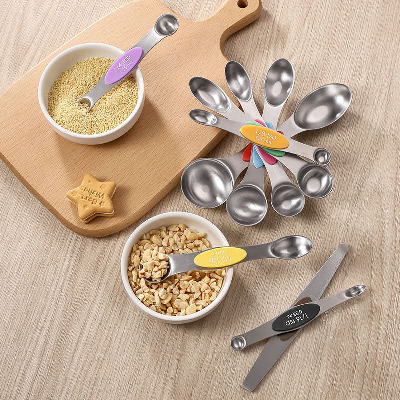 Magnetic Measuring Spoons Set in Stainless Steel