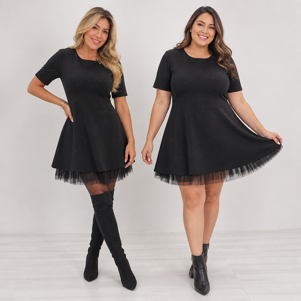 LumaVive™ Short Sleeve Mini Dress — Own Every Room with Effortless Glamour and Curve-Hugging Confidence
