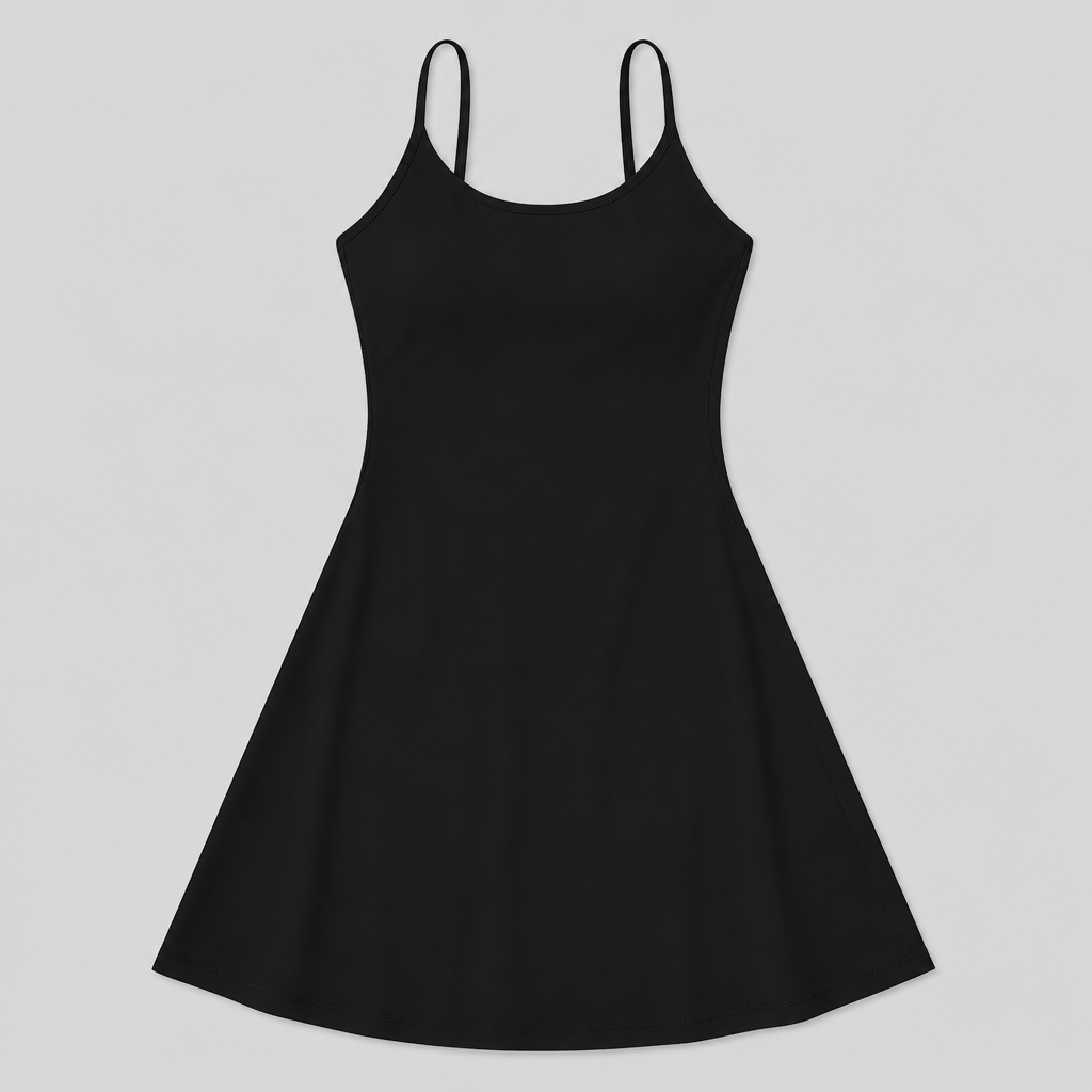 VerveStride™ – Athletic Backless Dress Featuring Integrated Shorts & Side Pockets
