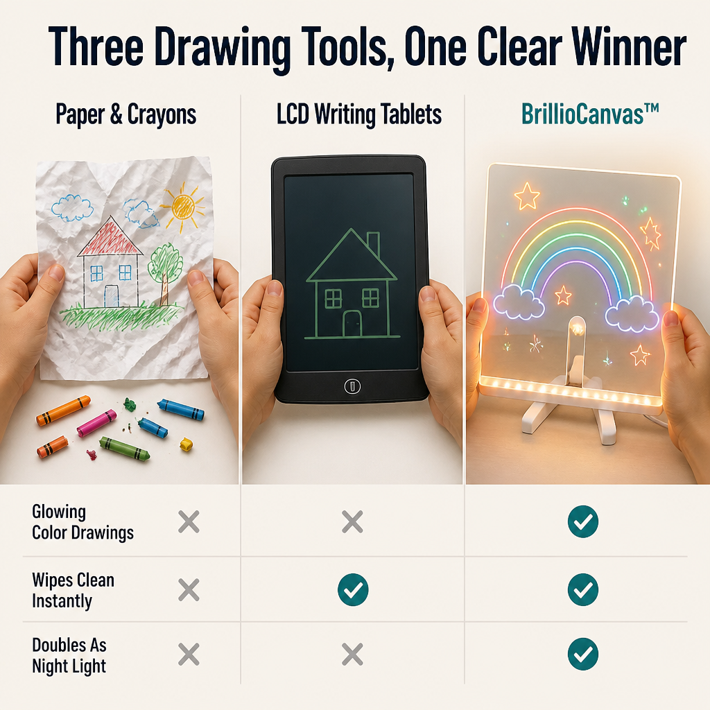 BrillioCanvas™ — Swap Paper Clutter for Hours of Radiant, Screen-Free Fun