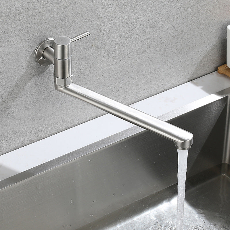 Wall-Mounted Stainless Steel Swivel Faucet – Single-Handle Pot Filler for Kitchen