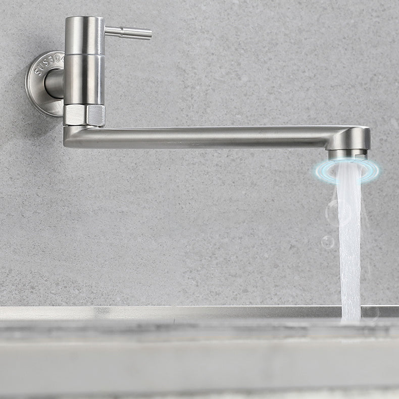 Wall-Mounted Stainless Steel Swivel Faucet – Single-Handle Pot Filler for Kitchen