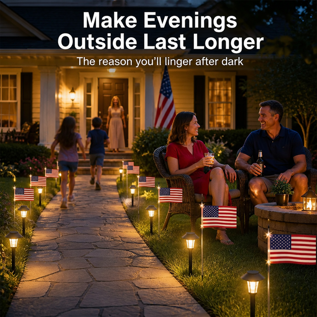 PatriotBeam™ 8-Piece Flag Light Set — Light Up Your Backyard with Pride and Unstoppable Freedom