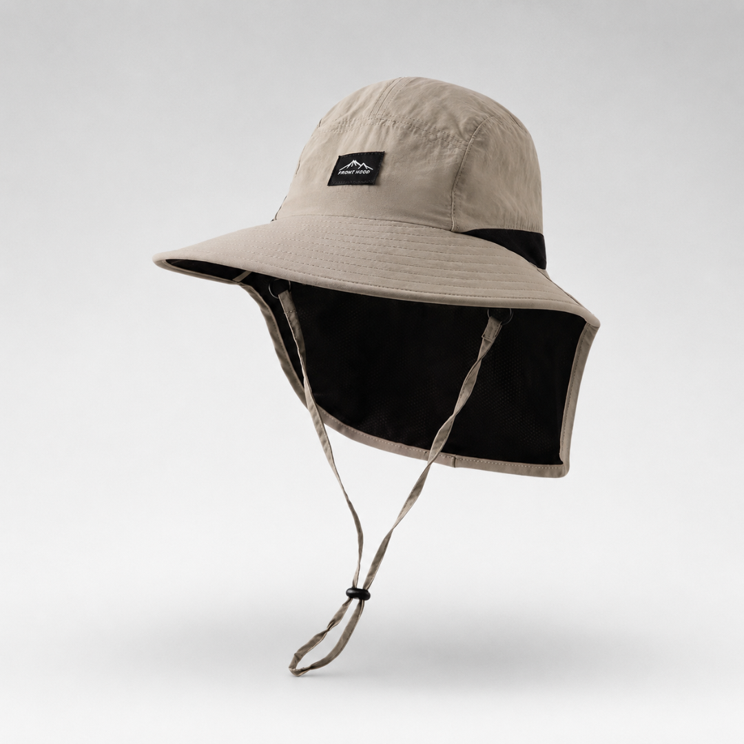 UV-Resistant Wide-Brimmed Hat with Neck Cover for Hiking and Outdoors