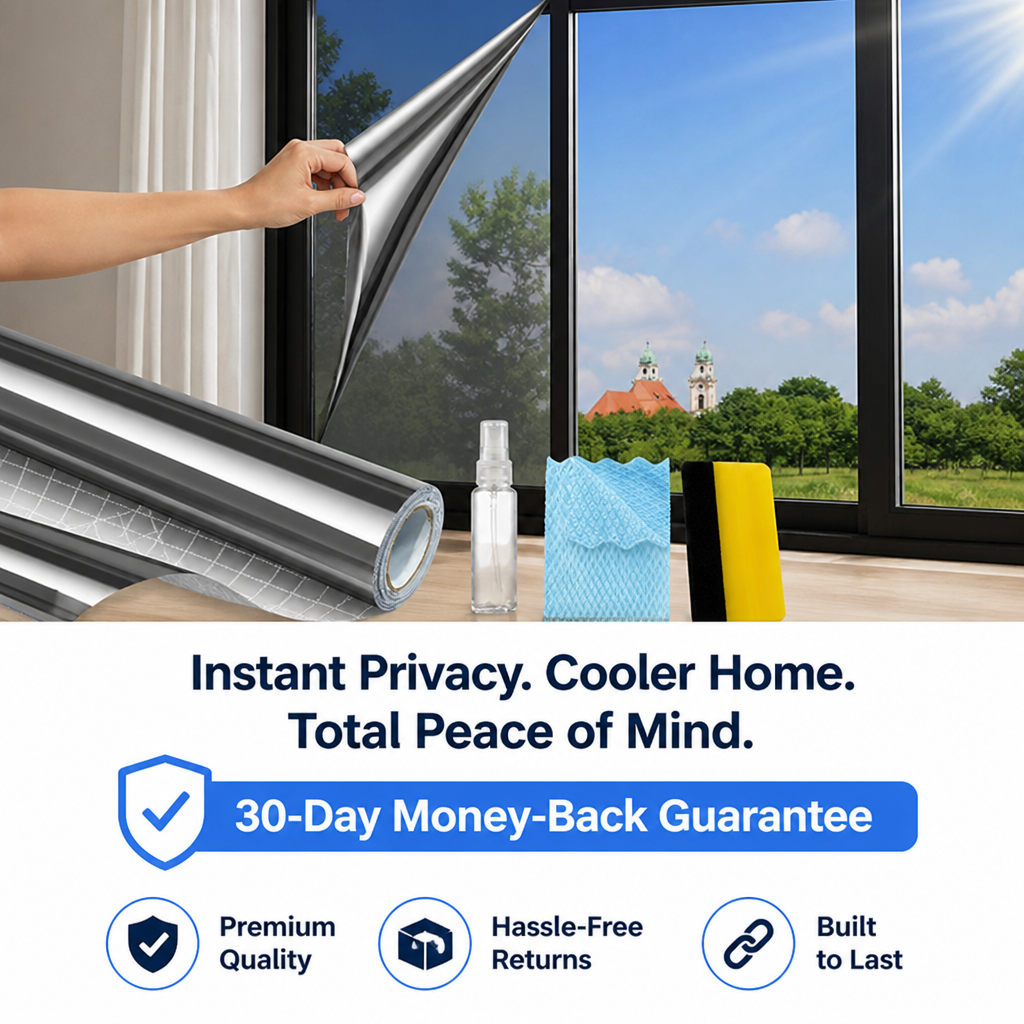 SilvaShield™ One-Way Privacy Film — Enjoy Instant Cool Comfort and Total Privacy Without the Fuss