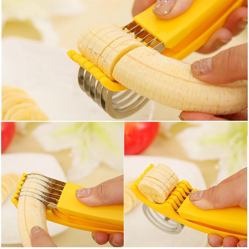 Ergonomic Handheld Slicer for Bananas with Stainless Steel Blades