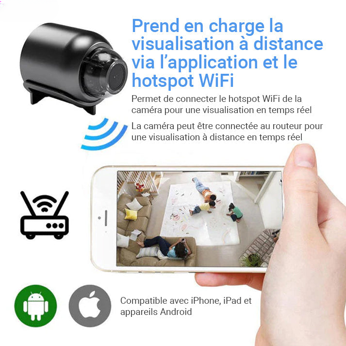 4K HD Mini Security Camera with Wide-Angle Lens and Storage Features