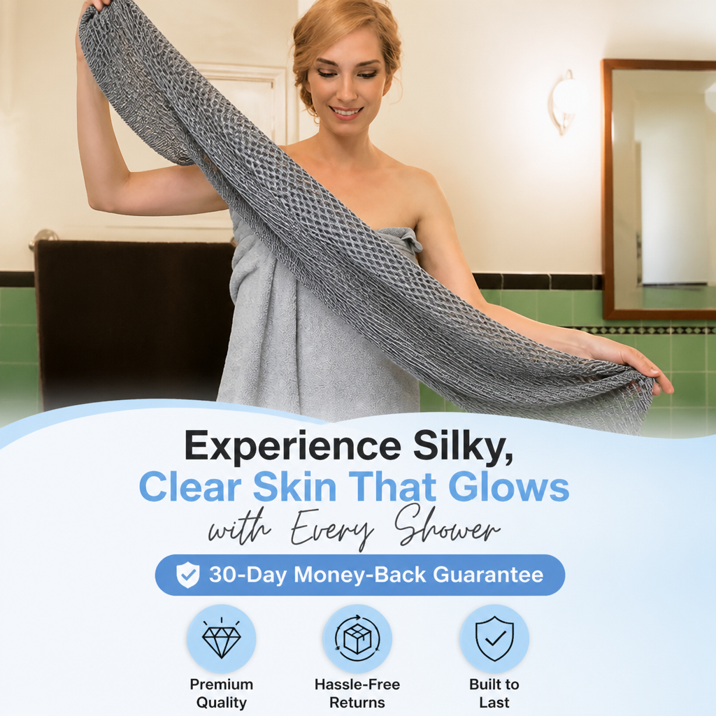 SilverSilk™ Exfoliating Towel — Experience Silky, Clear Skin That Glows with Every Shower