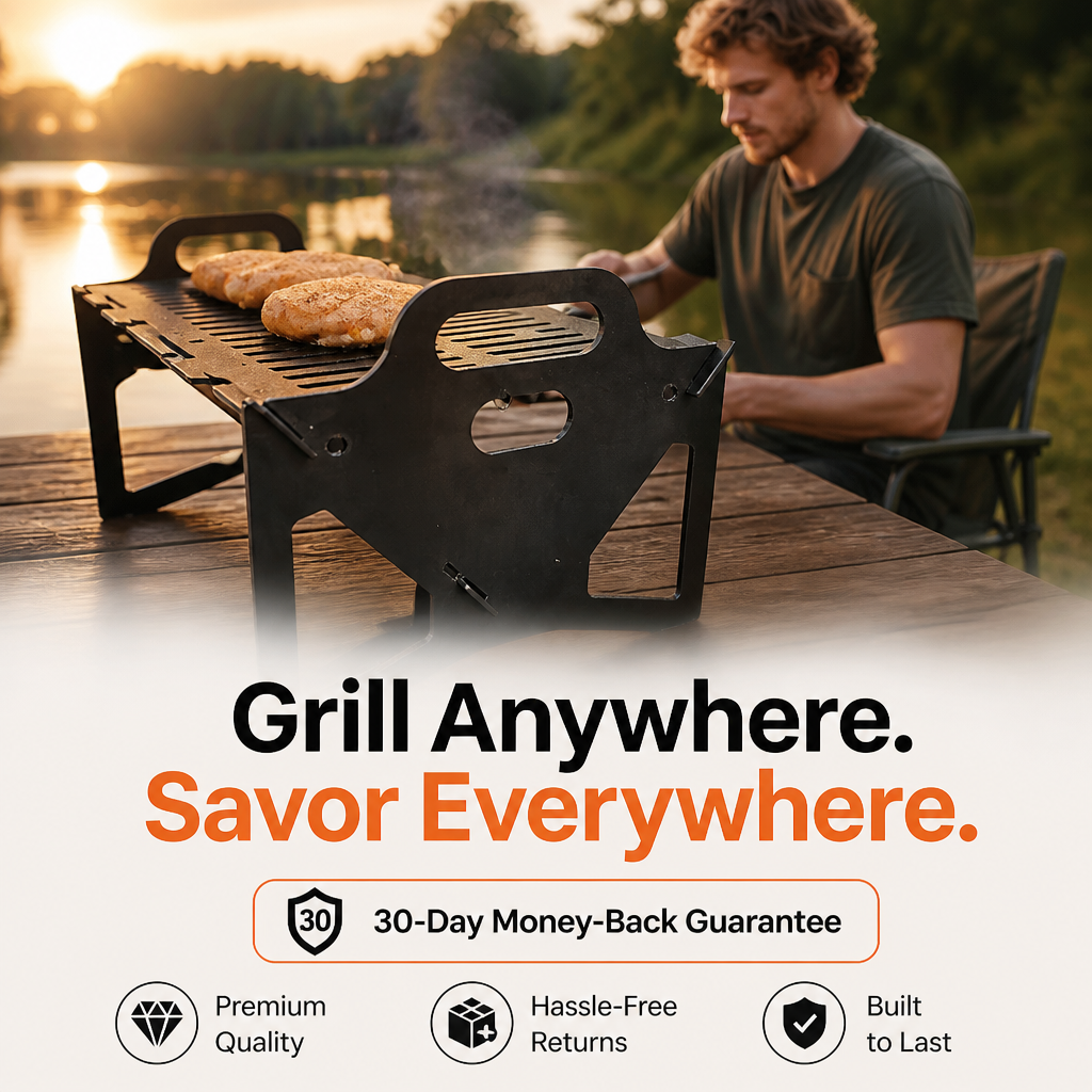 FlexGrill™ — Unlock Effortless, Mouthwatering Grills Anywhere You Go