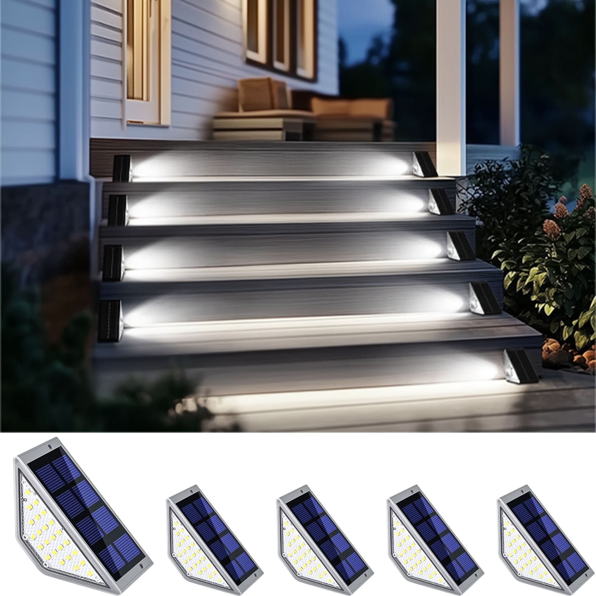 LED Outdoor Step Lights with Solar Power for Pathway Illumination