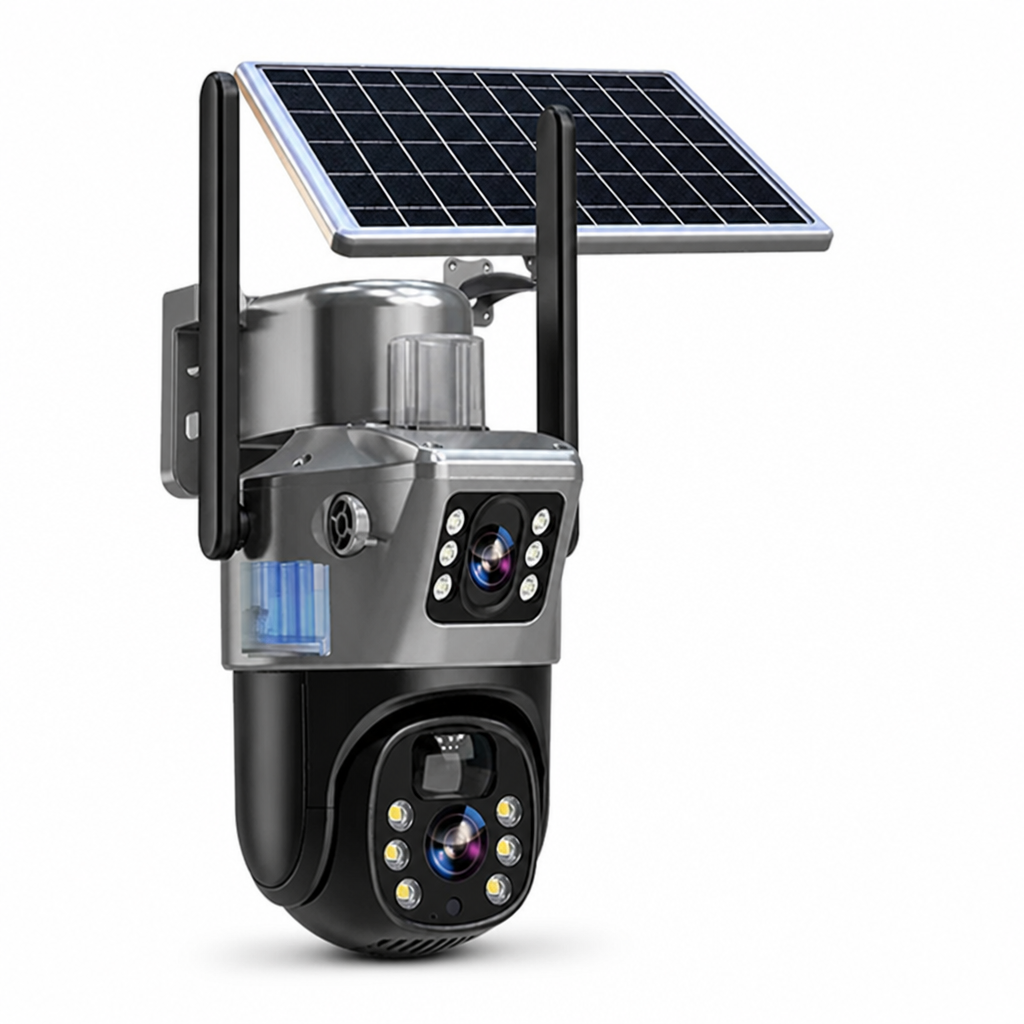 4K Dual-Lens Solar-Powered Outdoor Security Camera (360° PTZ)