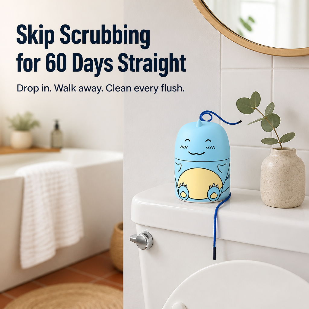 AquaPure™ — Cleans with Every Flush for 60 Days, No Blue Marks, No Scrubbing