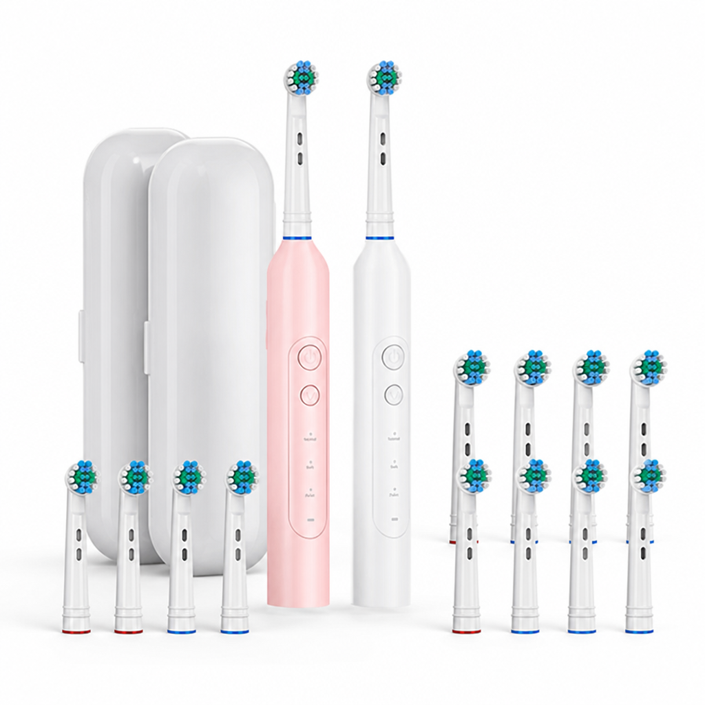 Rechargeable IPX7 Waterproof Electric Toothbrush (16 Replacement Heads)
