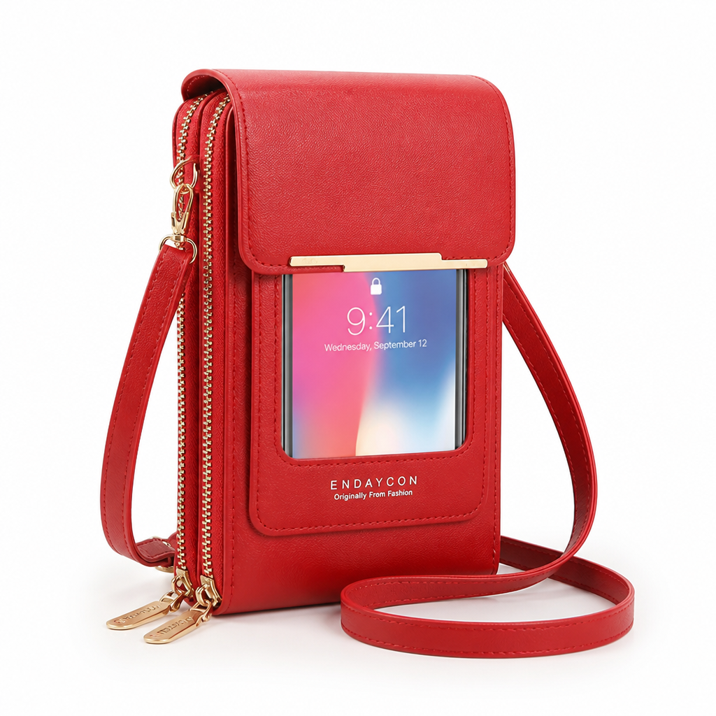 Touchscreen Window Front-Pocket Crossbody Bag