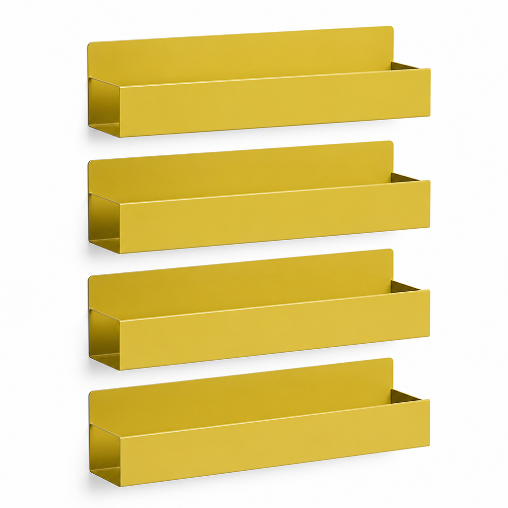 Space-Saving Magnetic Powder-Coated Spice Rack Set (Set of 4)