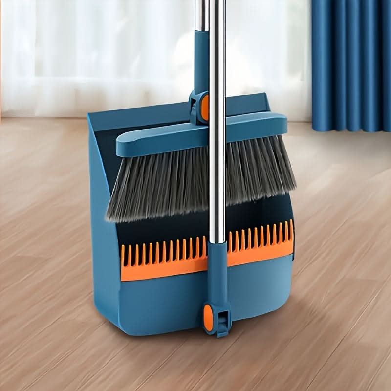 Cleaning Set with Long Handle Broom and Dustpan