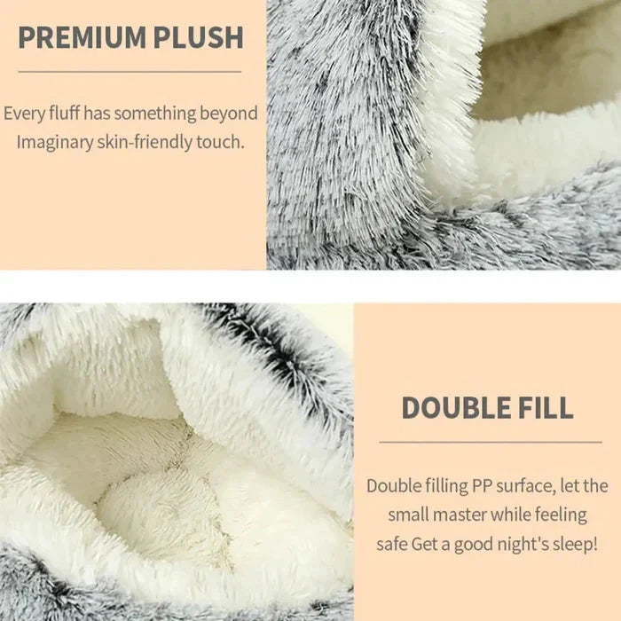 Non-Slip Bottom Round Dog Bed in Plush Fabric