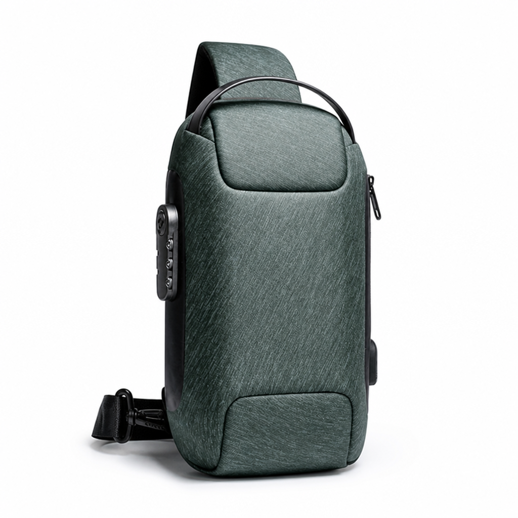 Anti-Theft Locking Sling Bag (USB Charging Port)