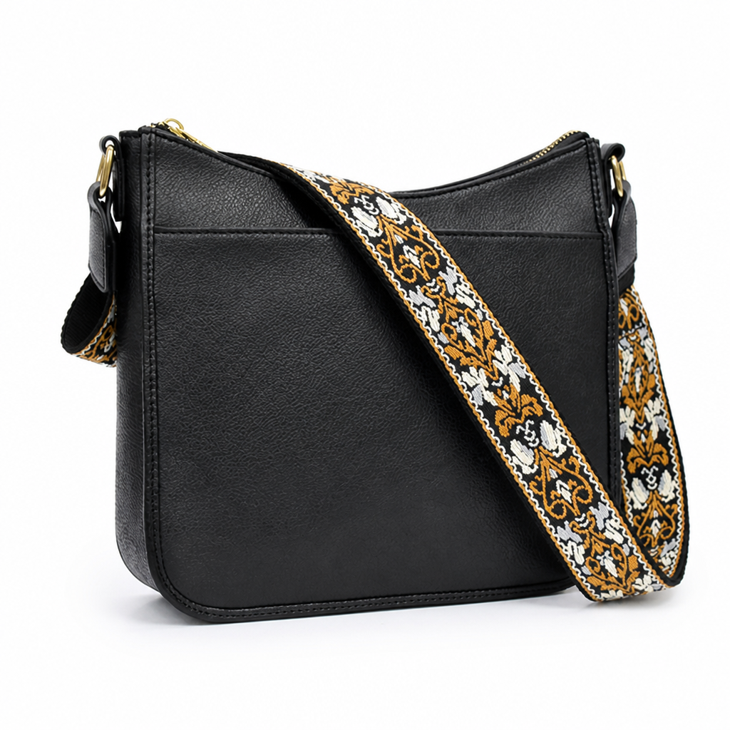 Durable PU Leather Multi-Compartment Crossbody Bag