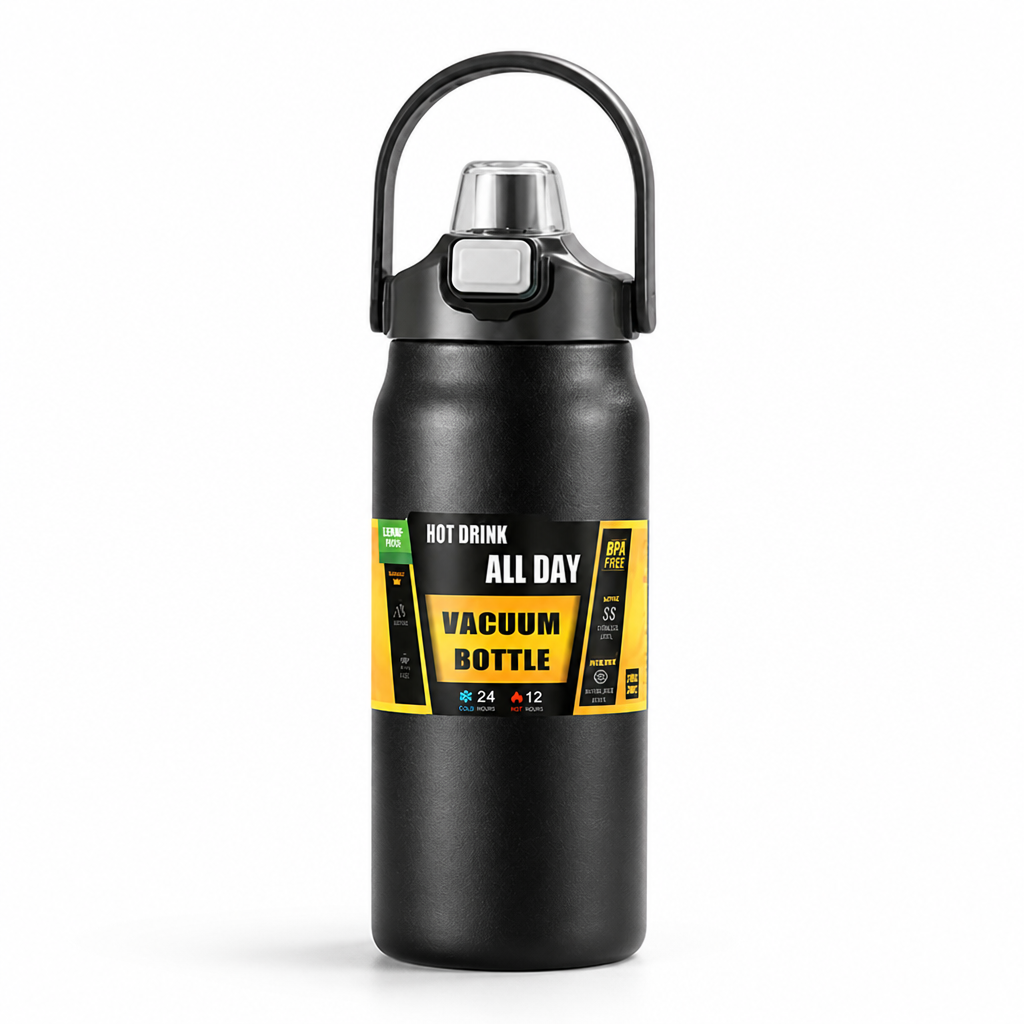 Insulated Stainless Steel Thermos Bottle (Integrated Straw)