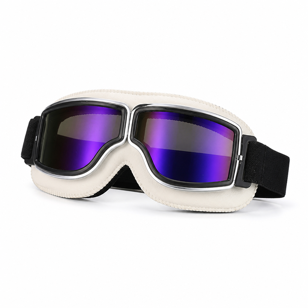 Interchangeable Lenses & Comfort-Padded Motorcycle Goggles