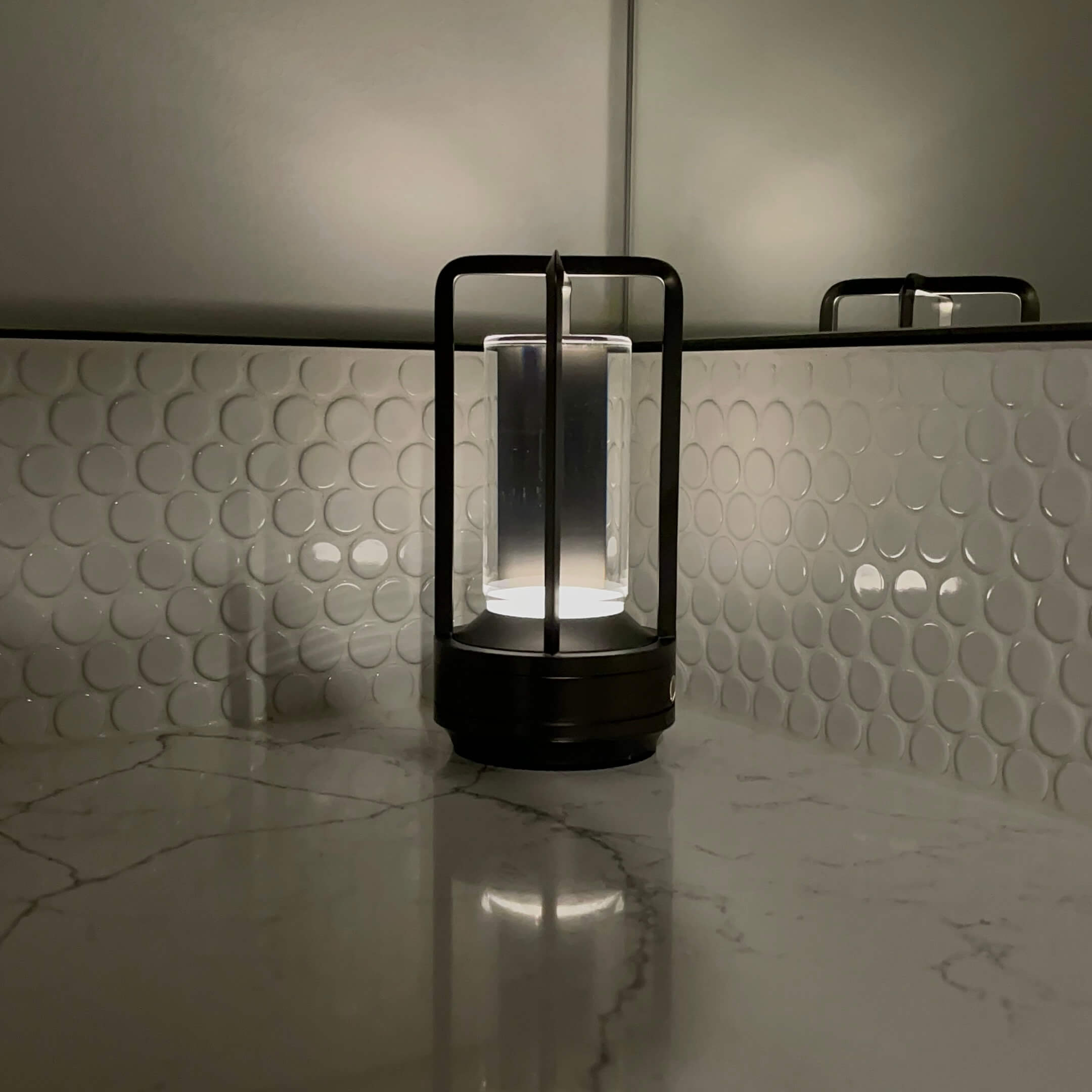Lumiere Lantern Cordless Crystal Desk Lamp