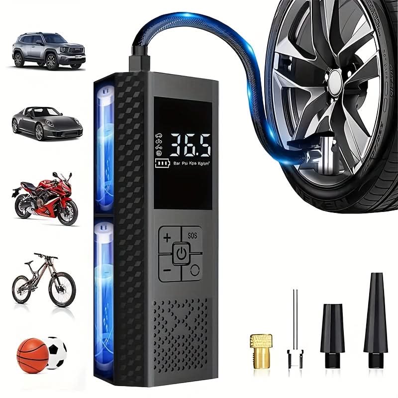 Compact Wireless Tire Pump for On-the-Go Inflation