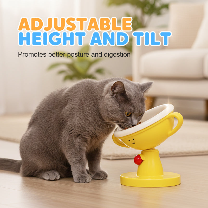 Ergonomic Food Dish – Adjustable Ceramic Feeding Bowl