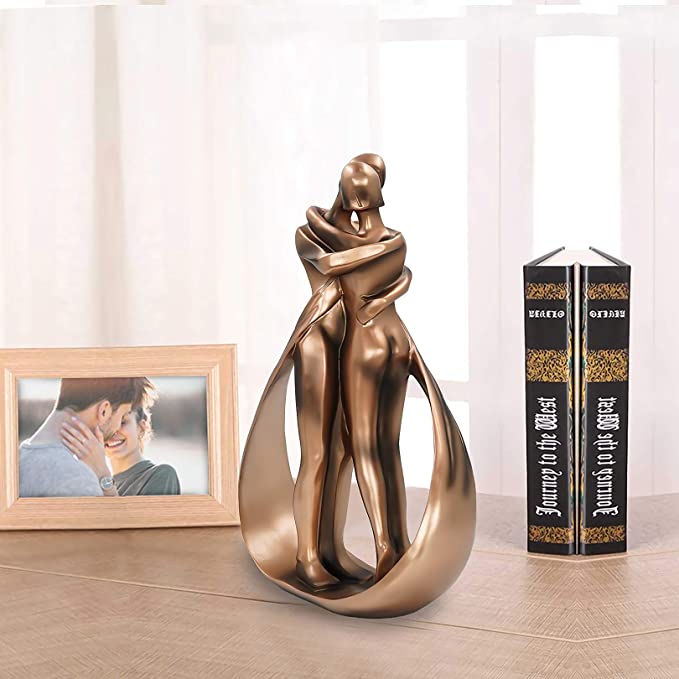 Timeless Design Bronze-Toned Decorative Sculpture featuring Two Figures