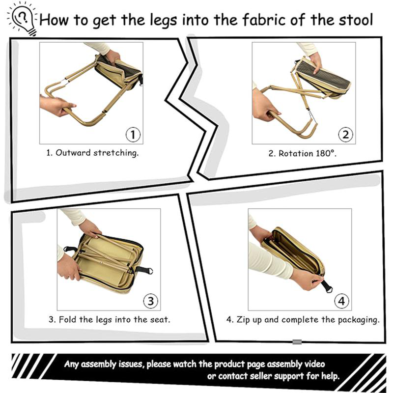 Portable Chair and Foldable Stool Backpack for Fishing and Camping
