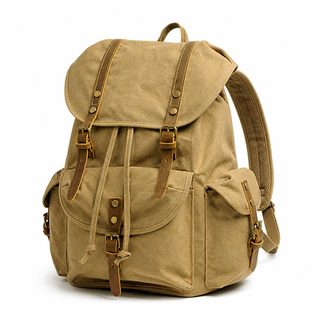 Durable Canvas Backpack (Padded Straps & Solid Buckles)