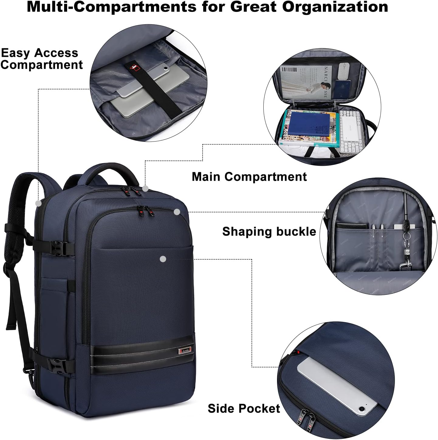 Waterproof Travel Backpack 45-55L with Laptop Section – Expandable