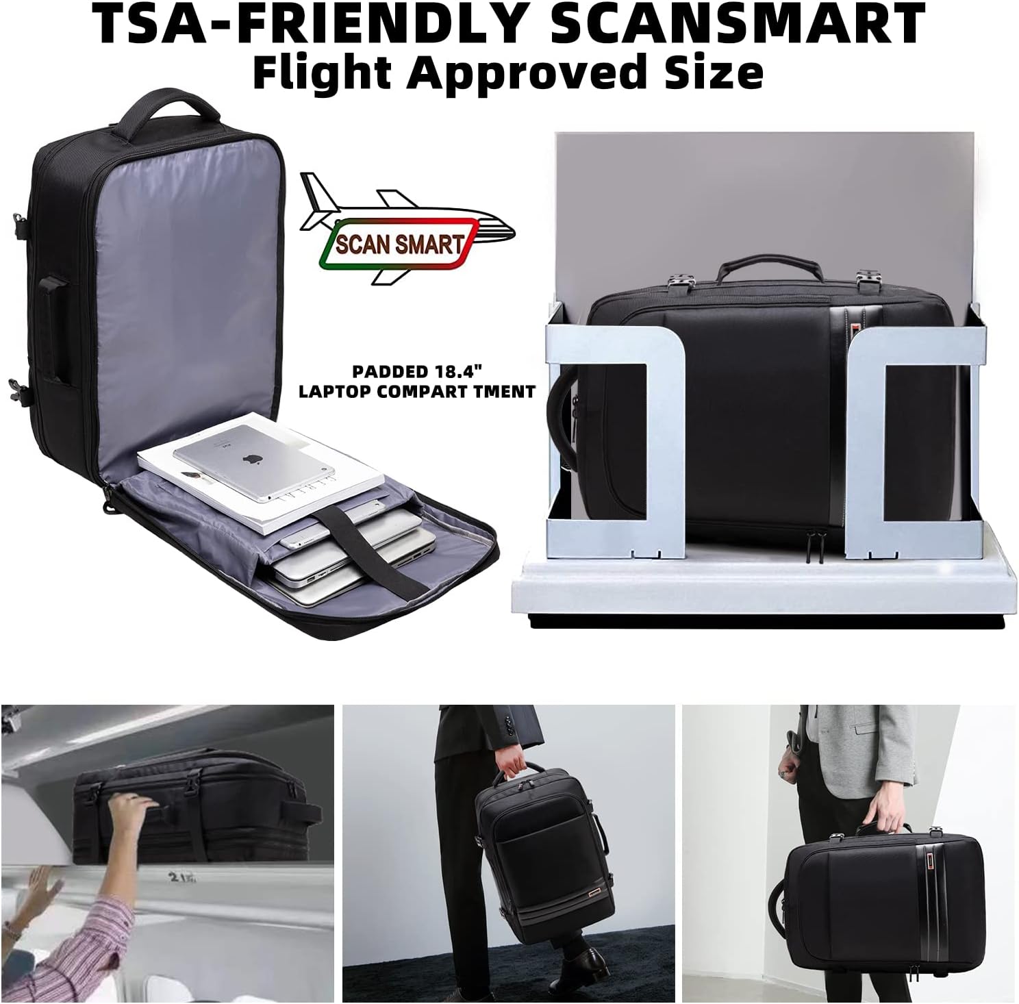 Waterproof Travel Backpack 45-55L with Laptop Section – Expandable