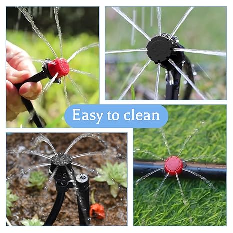 Set of 4 Adjustable Drip Irrigation Connectors for 4mm and 7mm Hoses