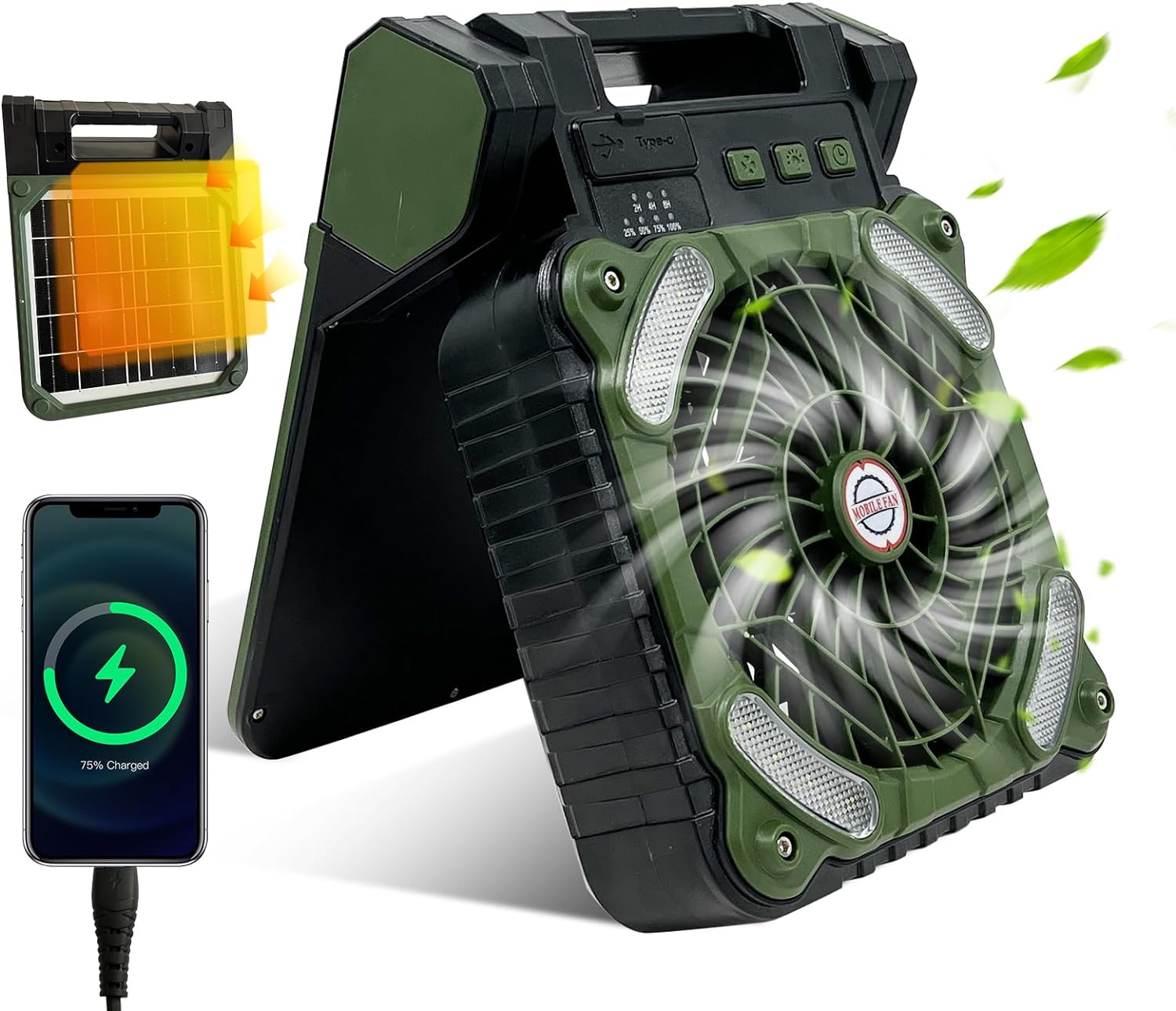LED Light Solar Ventilator with Built-in Power Bank