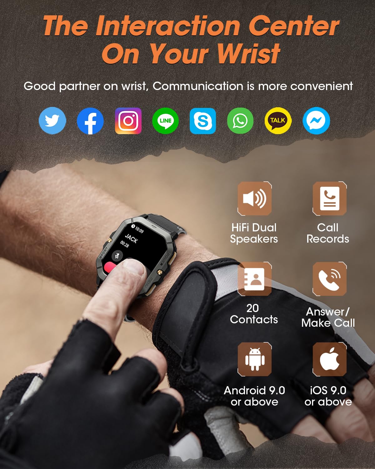 Waterproof Smart Watch for Men | Fitness Tracker with Bluetooth Calls, Heart Rate, Blood Pressure, Sleep, and 100+ Sports Modes