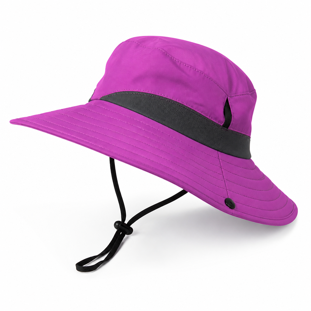 UPF 50 Breathable Foldable Sun Hat (Ponytail Hole & Chin Strap)