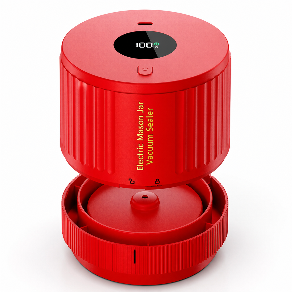 Electric Push-Button Mason Jar Vacuum Sealer (Fits Wide & Regular Jars)