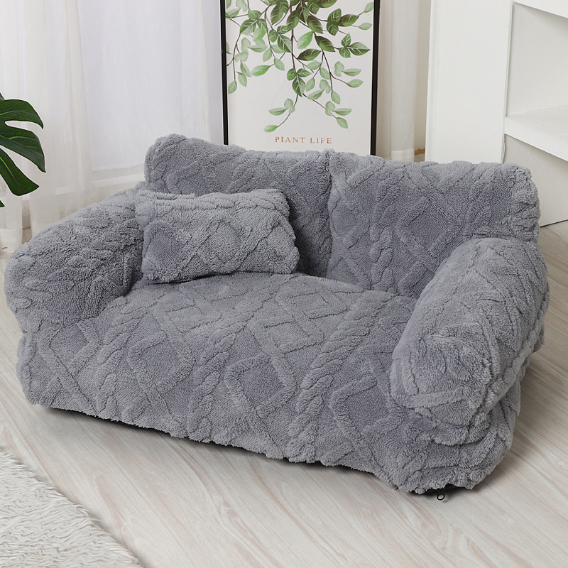 Cozy Sofa Dog Bed with Raised Edge – Soft Plush Design