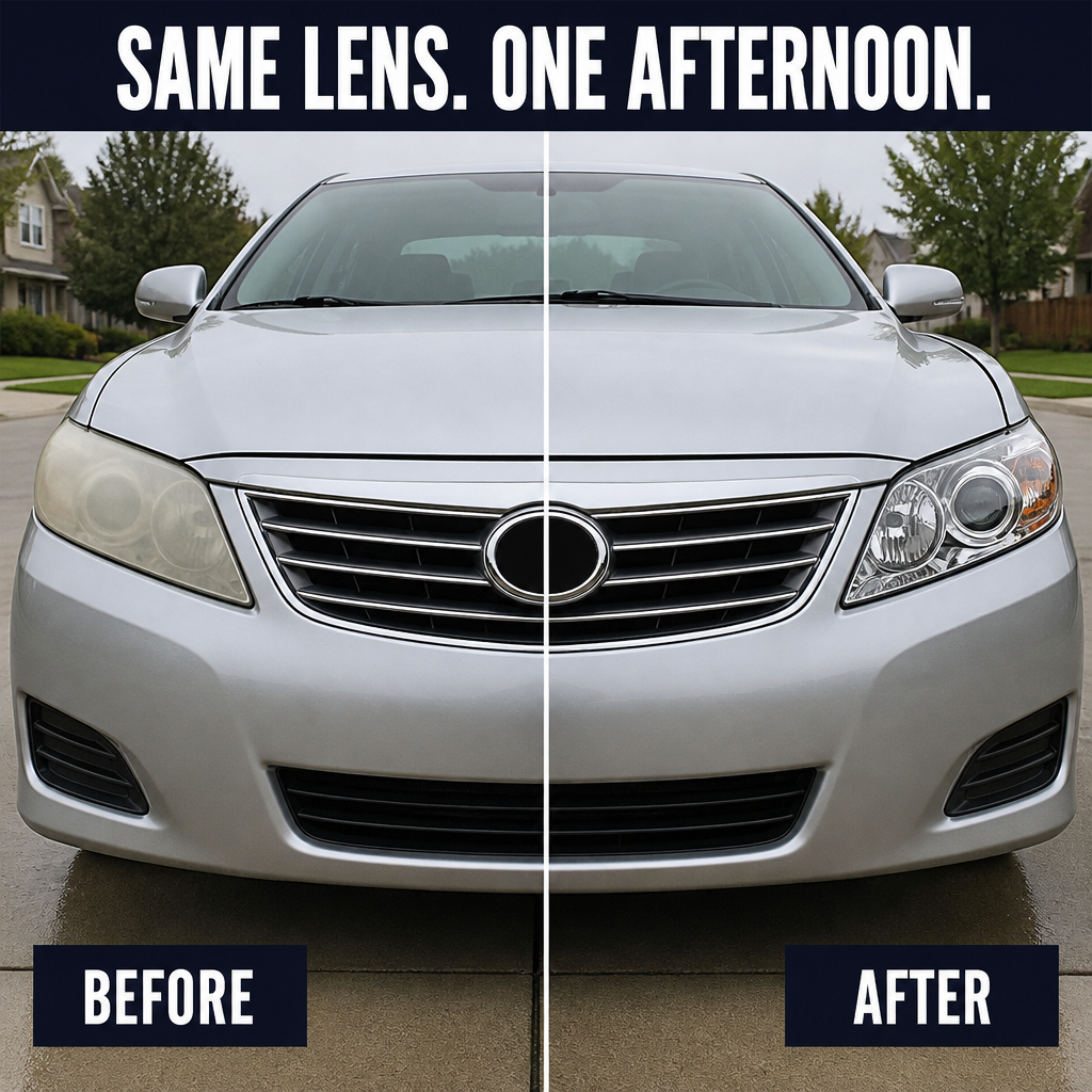 LumaShield™ — Spray to Clear Foggy Headlights Fast, No Sanding or Garage Trips Needed