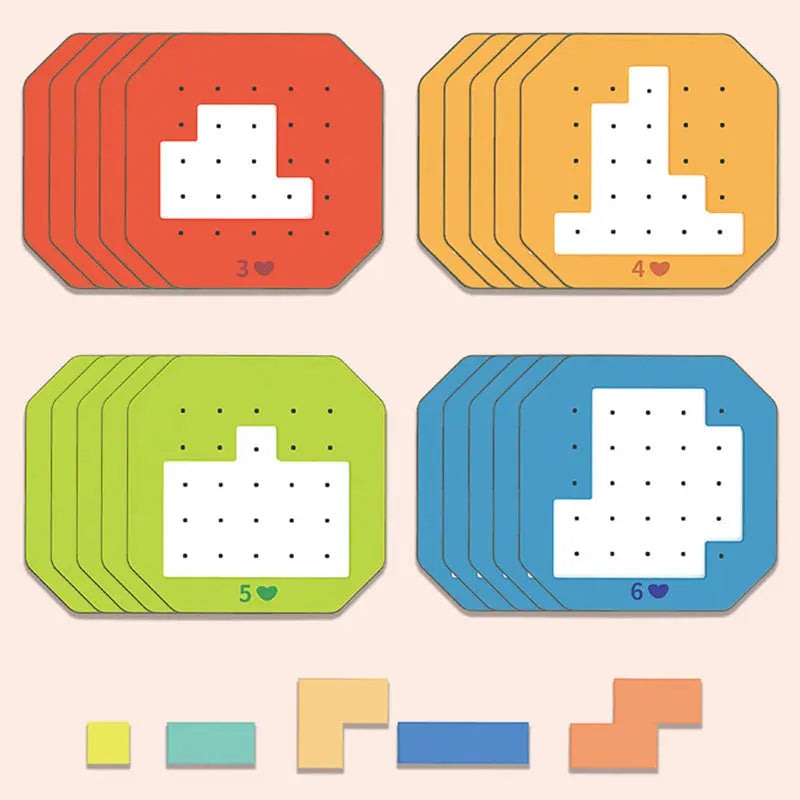 Building Block Puzzle Set with 108 Pieces and 20 Challenges