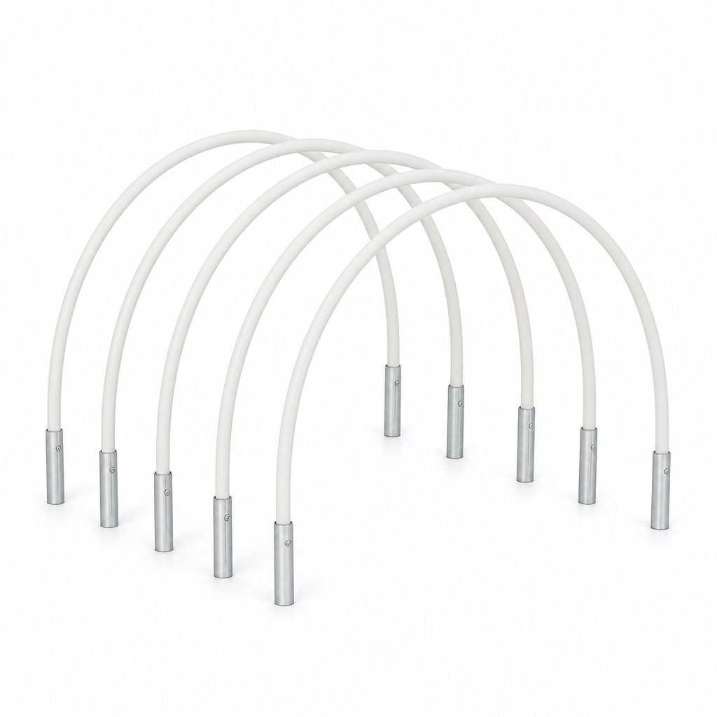 Rust-Free Fiberglass Garden Hoops With Galvanized Connectors (Set of 5)