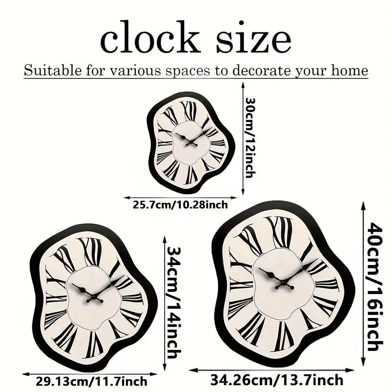 Silent Wooden Wall Clock with Roman Numerals – Irregular Design
