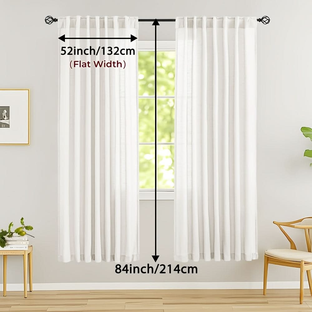 Flax Linen Sheer Curtains for Soft Light Filtering and Privacy