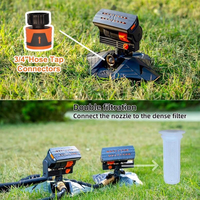 16-Nozzle Oscillating Sprinkler for Uniform Lawn Irrigation