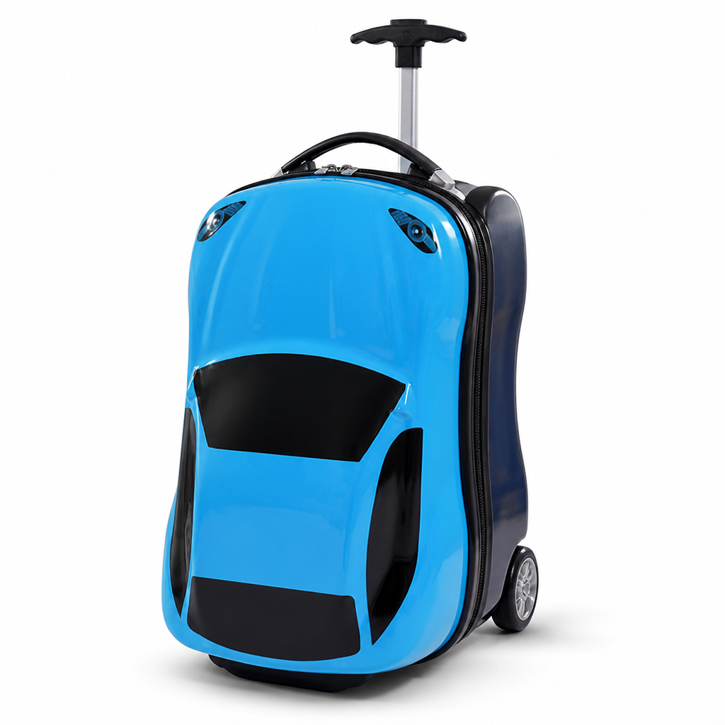 Car-Shaped ABS Hardshell Kids Pull-Along Suitcase